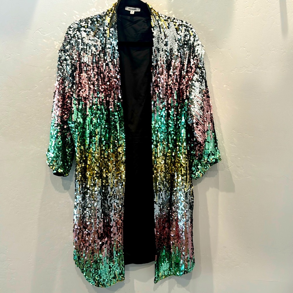 Minuet.  Womens sequined cardigan in multicolor